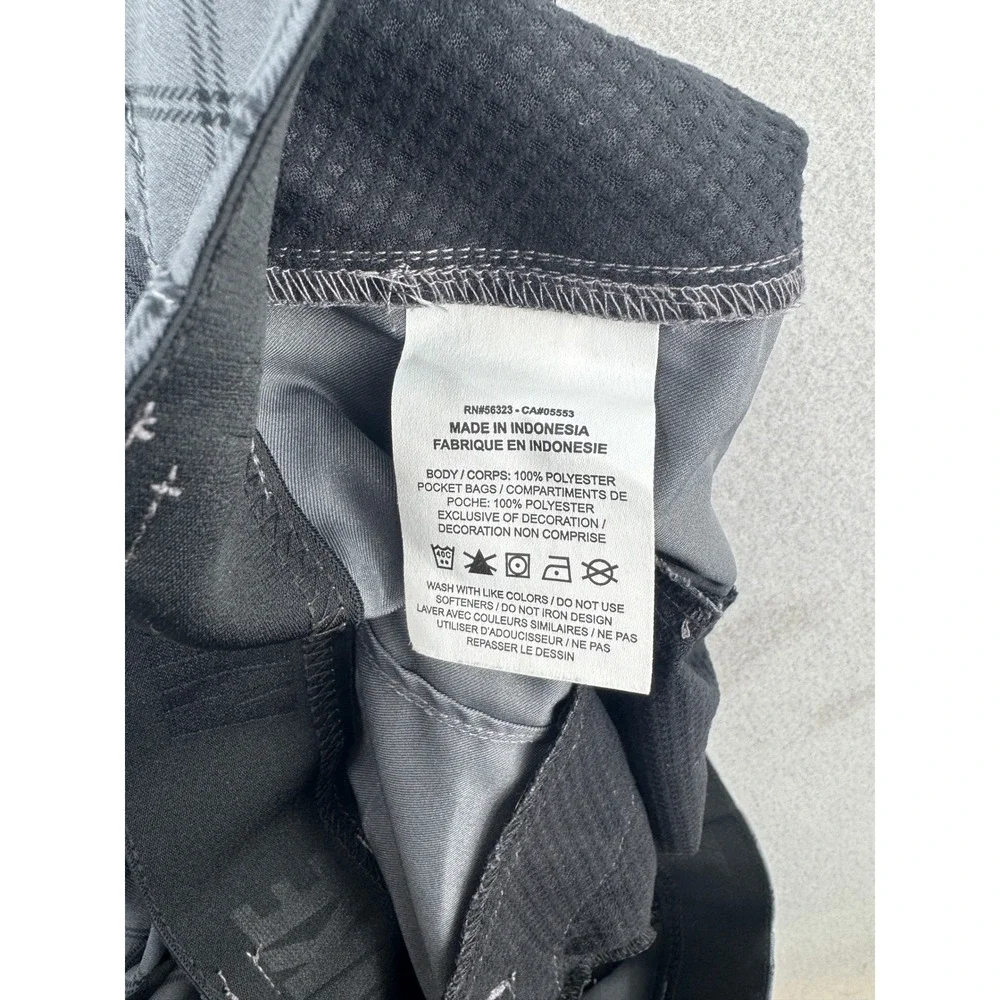 Nike Golf Dri-Fit Shorts Men 34 Gray Checkered Flat Front Performance Athleisure